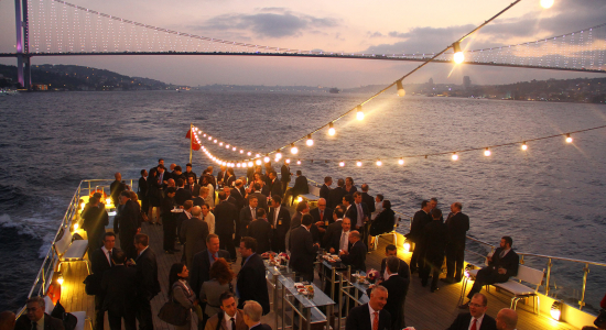 A sunset cruise on the Bosphorus hosted by the Istanbul Stock Exchange. October 2012. 